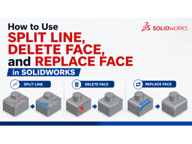 How to Use Split Line, Delete Face, and Replace Face in SOLIDWORKS